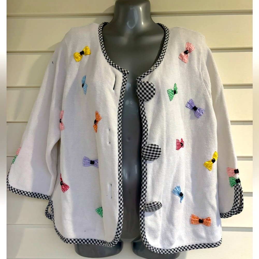 Cardigan Design Options Philip & Jane Gordon with Multicolor Bow Accents Large